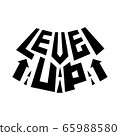 Level up. Fitness typographic sport poster. Motivational and inspirational vector game illustration with Lettering. 65988580