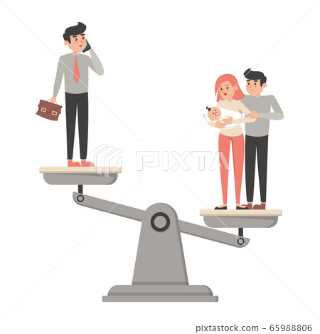 Work and life balance concept vector isolated 65988806