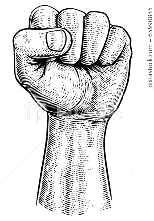 Fist in the Air Vintage Propaganda Poster Style Fist in the Air Vintage Propaganda Poster Style 65990835