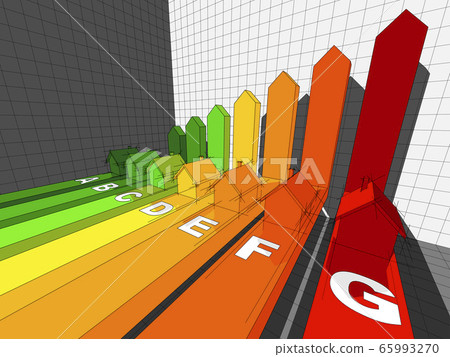 seven houses certified in seven energetic classes in a business diagram seven houses certified in seven energetic classes in a business diagram 65993270
