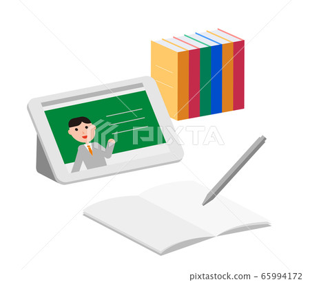 Image of online learning. Tablet devices,... - Stock Illustration  [65994172] - PIXTA