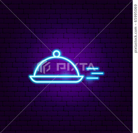 Fast Menu Dish Neon Sign - Stock Illustration [65995069] - PIXTA