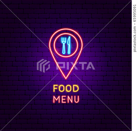 Food Menu Neon Label 65995091