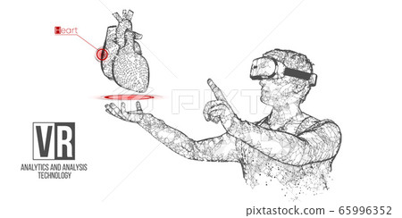 Vr Wireframe Headset Vector Banner Polygonal 插圖素材 圖庫