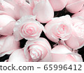 Pink roses close-up, a bouquet of flowers for Mother's Day. Wedding events and other holidays. Flat lay.. 65996412