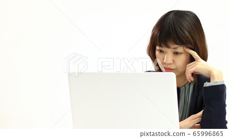 Woman working remotely Copy space available 65996865