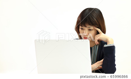 Woman working remotely Copy space available 65996866