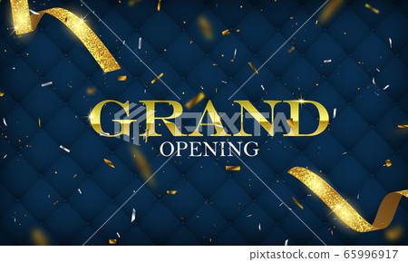 Grand Opening Card with Golden Ribbon Background 65996917