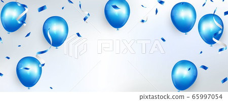 Celebration party banner with Blue color balloons 65997054