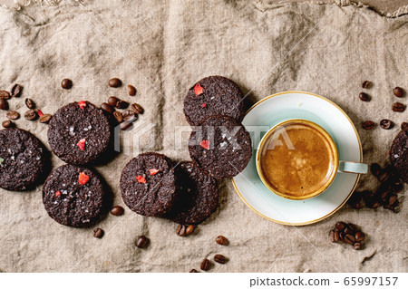 Dark chocolate salted cookies Dark chocolate salted cookies 65997157