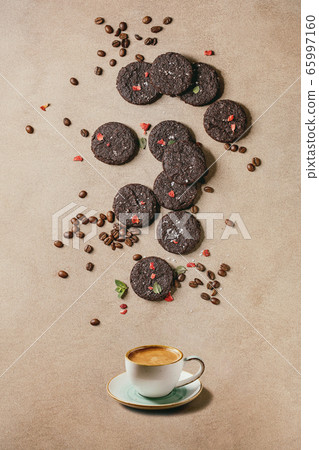 Dark chocolate salted cookies Dark chocolate salted cookies 65997160
