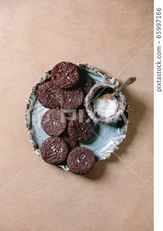 Dark chocolate salted cookies Dark chocolate salted cookies 65997166