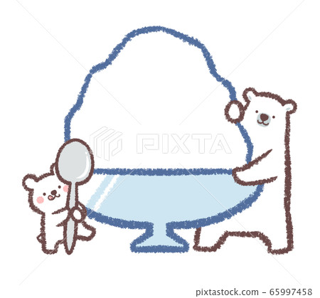 Shaved ice polar bear parent and child 65997458