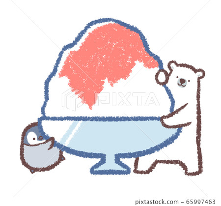 Shaved ice strawberry polar bear penguin chick hide and seek 65997463