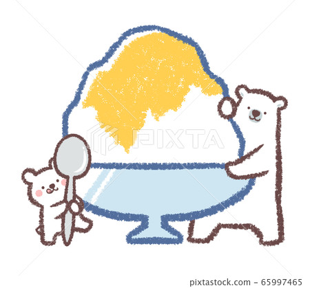 刨冰檸檬北極熊父母和孩子 65997465
