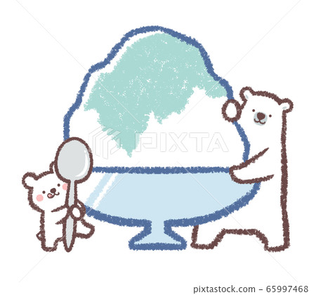Shaved ice melon polar bear parent and child 65997468