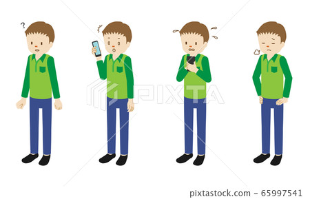 Illustration set of 4 poses for male characters Illustration set of 4 poses for male characters 65997541