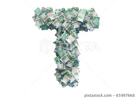 Letter T from euro packs. 3D rendering 65997668