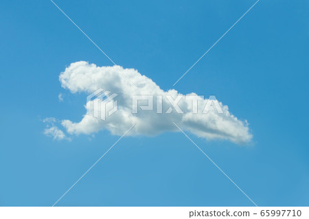 Blue sky background with one white cloud. 65997710