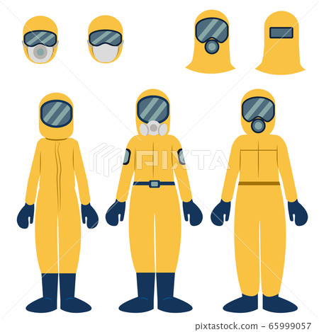 Illustration set of people wearing protective clothing Illustration set of people wearing protective clothing 65999057