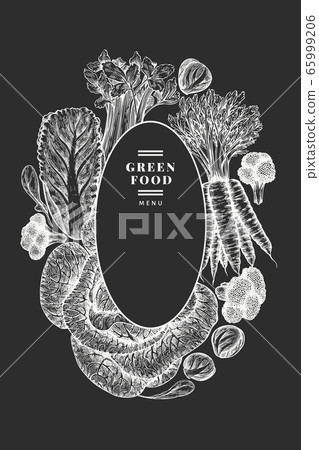 Hand drawn sketch vegetables design. Organic fresh Hand drawn sketch vegetables design. Organic fresh 65999206