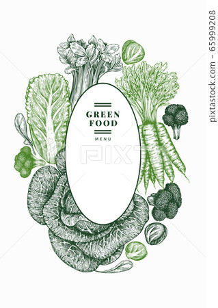 Hand drawn sketch vegetables design. Organic fresh Hand drawn sketch vegetables design. Organic fresh 65999208