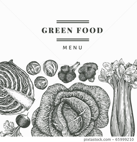 Hand drawn sketch vegetables design. Organic fresh 65999210
