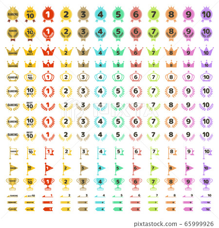 圖庫插圖：排名圖標集 65999926