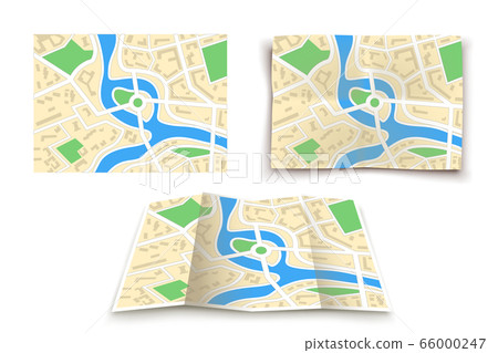 paper maps set - Stock Illustration [66000247] - PIXTA