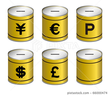貨幣符號和儲錢罐集 66000474