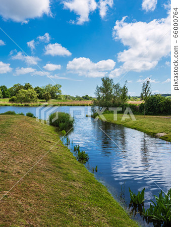 Landscape on the river Warnow in the city Rostock, Landscape on the river Warnow in the city Rostock, 66000764