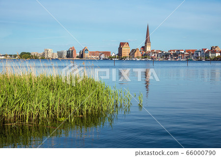 View over the river Warnow to the hanseatic town View over the river Warnow to the hanseatic town 66000790
