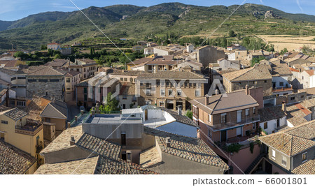 Panoramic views of Loarre, Aragon, Huesca, Spain from the top, the Castle of Loarre background 66001801