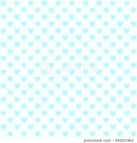 Cyan checkered heart pattern. Seamless vector Cyan checkered heart pattern. Seamless vector 66002962