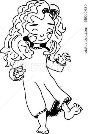 Cute bouncing girl - hand drawing doodle illustration. Vector stock illustration isolated on white background. EPS10 Cute bouncing girl - hand drawing doodle illustration. Vector stock illustration isolated on white background. EPS10 66003489