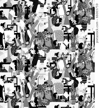Large group happy people rejoices office grayscale seamless pattern Large group happy people rejoices office grayscale seamless pattern 66003759