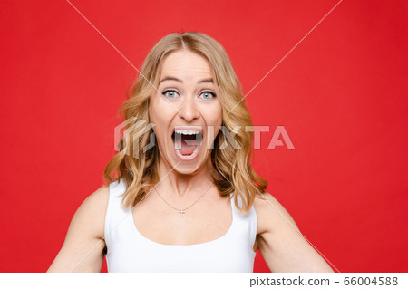 Portrait of young beautiful caucasian woman with Portrait of young beautiful caucasian woman with 66004588