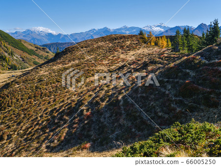 Peaceful autumn Alps mountain sunny view from Peaceful autumn Alps mountain sunny view from 66005250