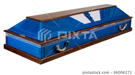Coffin made of wood. Isolated on a white background. 66006272