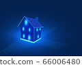 House of numbers. The concept of a smart home, cottage. Graphic design. illustration 66006480