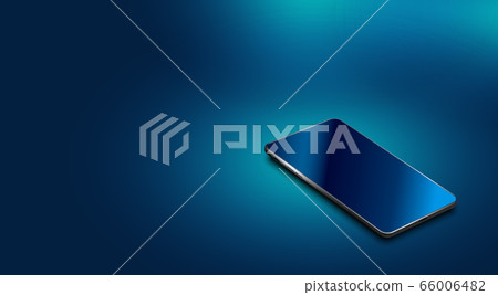 A modern smartphone with a glass screen lies on the surface. Shadow, glare. illustration A modern smartphone with a glass screen lies on the surface. Shadow, glare. illustration 66006482