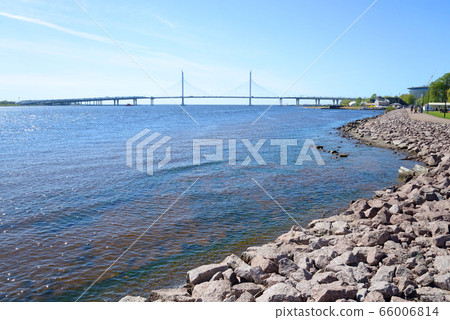 Cable bridge in Saint Petersburg. 66006814
