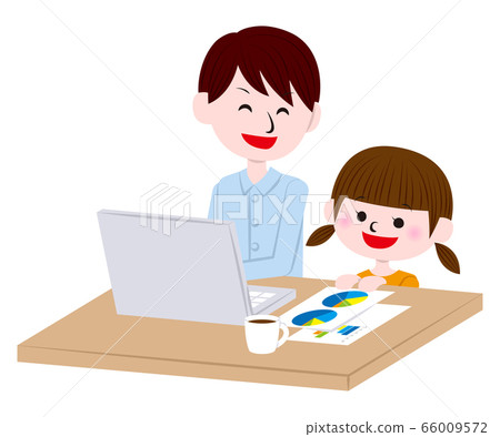 Men and girls working remotely 66009572