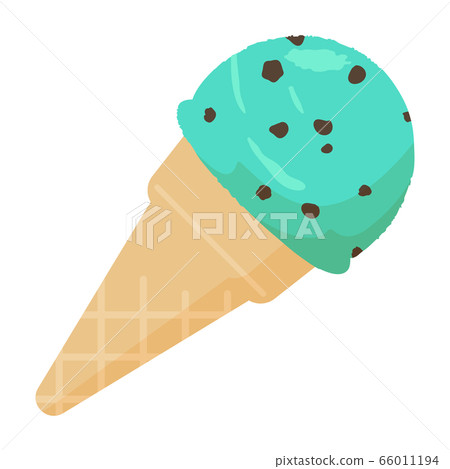 Ice cream cone chocolate mint illustration Ice cream cone chocolate mint illustration 66011194