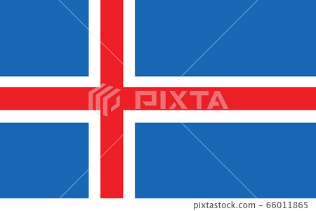 Iceland flag vector graphic. Rectangle Icelander 66011865