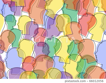 Mental health, illness ,brain development ,medical treatment  concept, shape of  human heads with colorful colors   , vector illustration 66012056