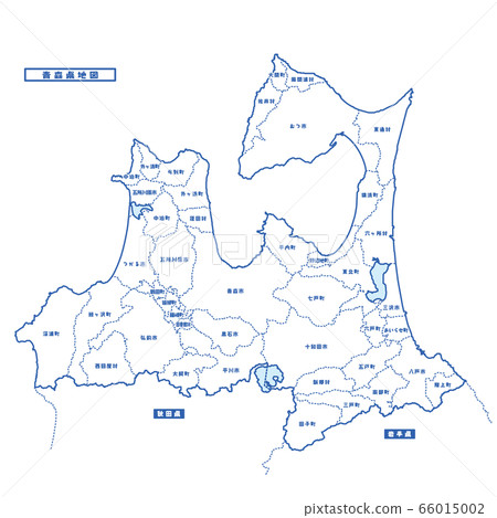 青森縣地圖簡單的白色地圖自治市 66015002