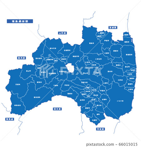 福島縣地圖簡單的藍色城市 66015015