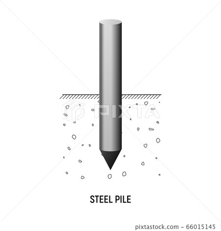 Steel round pile. 66015145