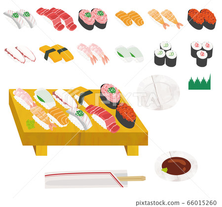 Sushi delivery illustration Sushi delivery illustration 66015260